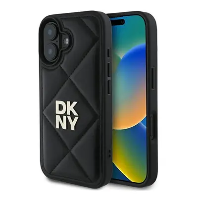 DKNY Quilted Stack Logo iPhone 16 hátlap tok, fekete DKHCP16SPQDSLK