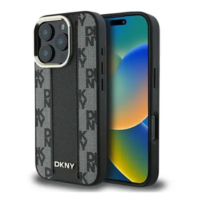 DKNY Checkered Pattern iPhone 16 Pro Max MagSafe hátlap tok, fekete DKHMP16XPCPVSLK