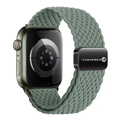 Forcell F-Design FA02 Apple Watch 42/44/45/49mm nylon mágneses szíj, olívazöld