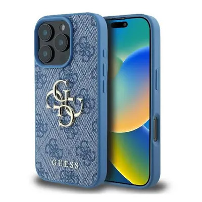 Guess 4G Big Logo iPhone 16 Pro kemény hátlap tok, kék GUHCP16L4GMGBL