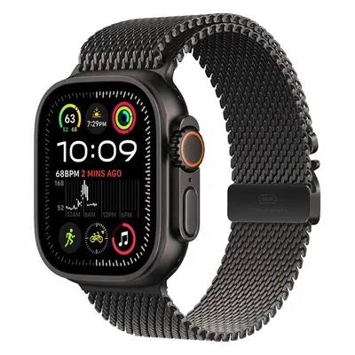 Apple Watch Ultra 2 GPS + Cellular, 49mm, fekete titántok, fekete titán milánói szíj, S