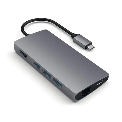 Satechi Aluminum Type-C MultiPort Hub, 4k HDMI, 3x USB 3.0, Gigabit Ethernet V2 és kártyaolvasó,