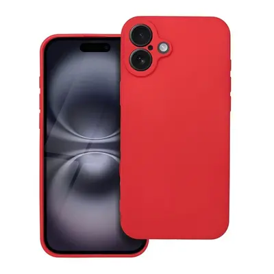 Forcell Soft iPhone 16 Plus szilikon tok, piros