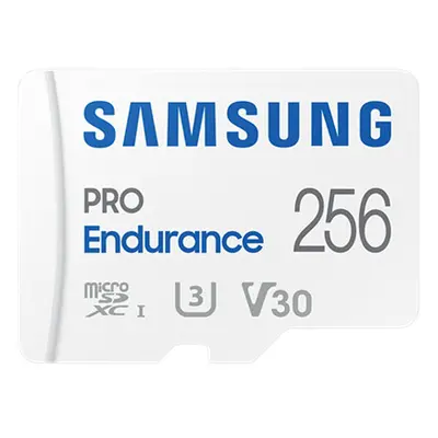 SAMSUNG Memóriakártya, PRO Endurance microSD kártya 256GB, CLASS 10, UHS-I (SDR104), + SD Adapte