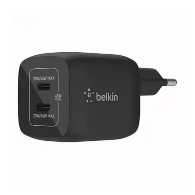 Belkin Boost Chagre hálózati gyorstöltő 2xType-C, 45W, fekete