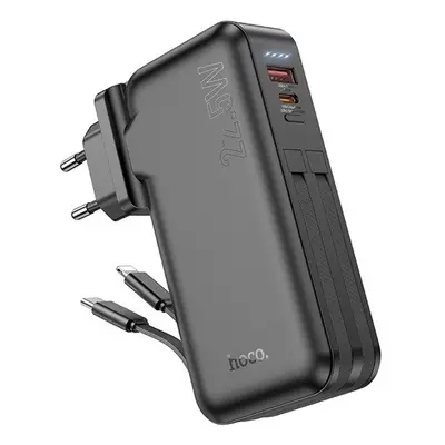 Hoco J126 powerbank/külső akkumulátor 10000mAh, EU/US adapterrel, USB-C/Ligthning kábellel, QC P