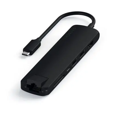 Satechi Aluminum Type-C Slim MultiPort Hub, 4k HDMI, 2x USB 3.0, Gigabit Ethernet és kártyaolvas