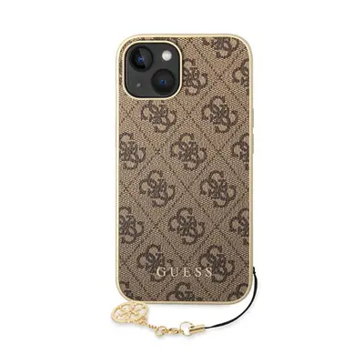 Guess 4G Charms Collection Apple iPhone 14 hátlap tok, barna