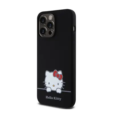 Hello Kitty Liquid Silicone Daydreaming Logo Apple iPhone 15 Pro Max hátlap tok, fekete