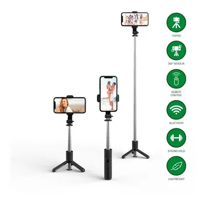 4smarts selfie bot / Tripod állvány távirányítóval, fekete