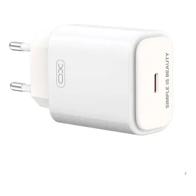 XO L90B hálózati gyorstöltő adapter Type-C, 18W, fehér