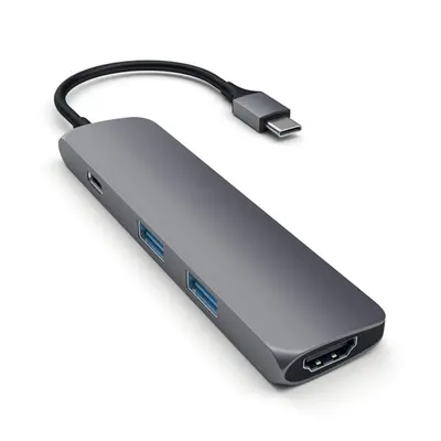 Satechi Aluminum Type-C Slim MultiPort Hub, 4k HDMI, 2x USB 3.0, szürke