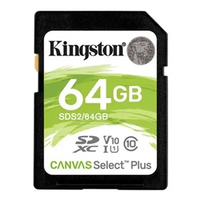 Kingston Canvas Select Plus SDXC 64GB (Class 10), UHS-I memóriakártya adapter nélkül (SDS2/64GB)