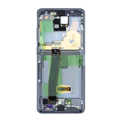 Samsung G988 Galaxy S20 Ultra kompatibilis LCD modul kerettel, OEM jellegű, kozmosz szürke