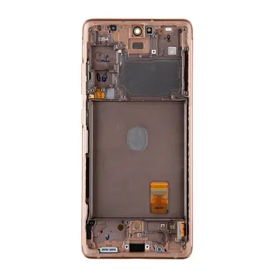 Samsung Galaxy S20 FE 4G kompatibilis LCD modul kerettel, OEM jellegű, narancs