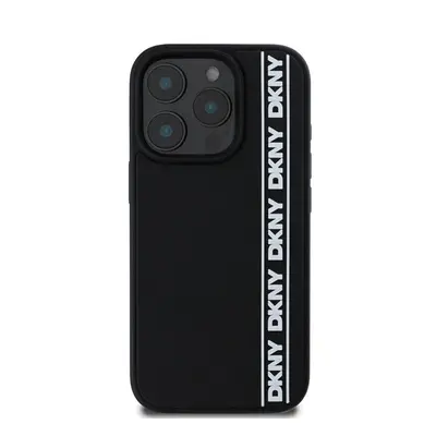 DKNY 3D Rubber Repeat Logo Line iPhone 16 Pro tok, fekete