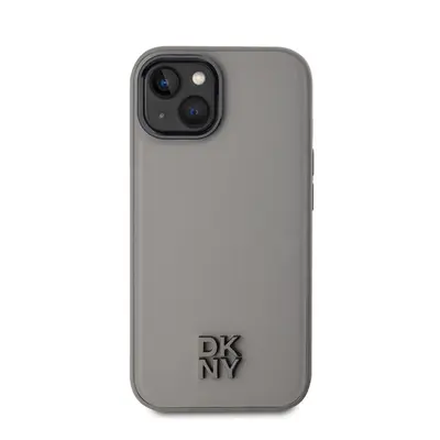 DKNY PU Leather Stack Logo iPhone 15 MagSafe tok, szürke