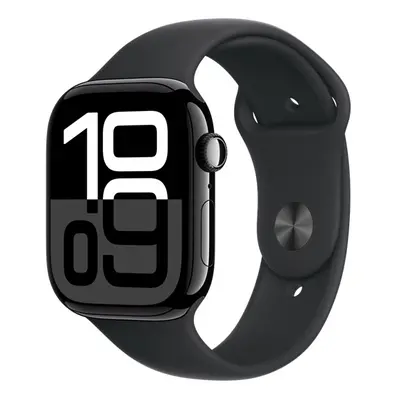 Apple Watch S10 GPS kozmoszfekete alumíniumtok, fekete sportszíjjal, 46mm, S/M