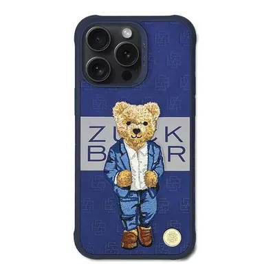 Zuck Bear Paris Gentleman iPhone 15 Pro Max hátlap tok, kék öltöny