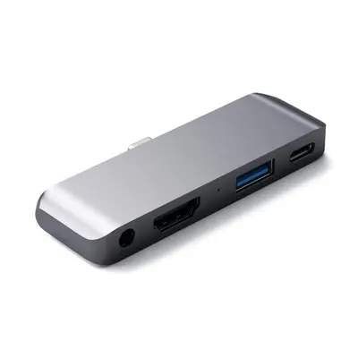 Satechi Aluminum Type-C Mobile Pro Hub, 4k HDMI, 1x jack csatlakozó, 1x USB 3.0, szürke