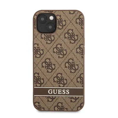 Guess 4G Stripe Apple iPhone 13 szilikon hátlap tok, barna