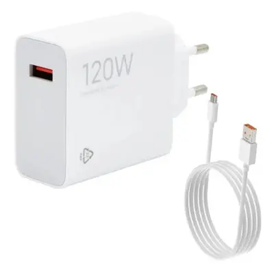 Xiaomi MDY-14-EE GaN USB - Type-C hálózati töltő adapter + adatkábel,120W, 6A, fehér