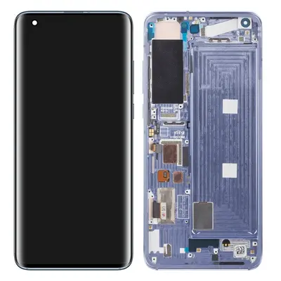 Xiaomi Mi 10/Mi 10 5G kompatibilis LCD modul kerettel, C verziós flex kábel, OEM jellegű, szürke