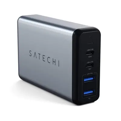 Satechi Travel adapter gyorstöltő 2xUSB, 1xType-C PD, 1xType-C QC, szürke