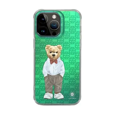 Zuck Bear French Riviera iPhone 15 Pro kemény hátlap tok, nyakkendő, neonzöld