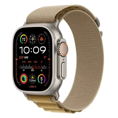 Apple Watch Ultra 2 GPS + Cellular, 49 mm, natúr titántok, drapp alpesi szíj, M