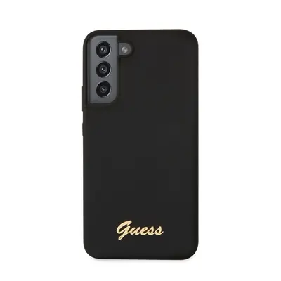 Guess Silicone Metal Logo Samsung Galaxy S22+ hátlap tok, fekete