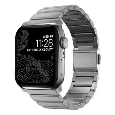 Nomad Titanium Apple Watch 42/44/45/49mm fém szíj, ezüst