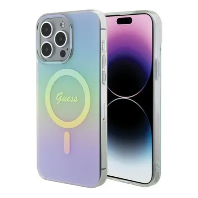 Guess IML Iridescent MagSafe Apple iPhone 15 Pro hátlap tok, türkiz