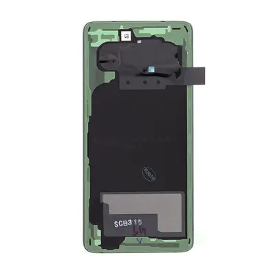 Samsung G973 Galaxy S10 akkufedél kameralencsével, prizma zöld