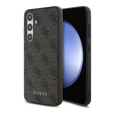 Guess 4G Metal Gold Logo Samsung Galaxy S24 FE hátlap tok, barna GUHCS24FEG4GFBR