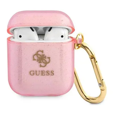 Guess Glitter Collection Apple AirPods 1/2 tok, rózsaszín