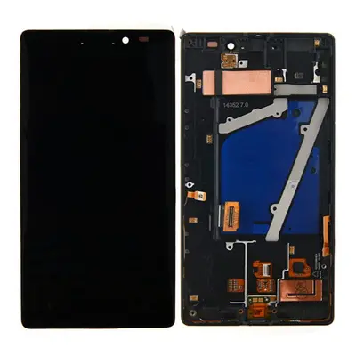 Nokia Lumia 930 kompatibilis LCD modul kerettel, OEM jellegű, fekete, Grade S+