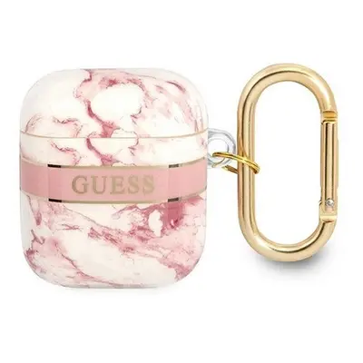 Guess Marble Strap Collection Apple AirPods 1/2 tok, rózsaszín