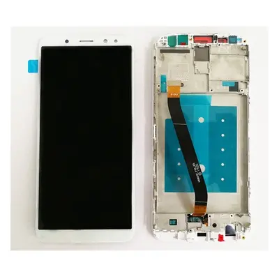 Huawei Mate 10 Lite Dual Sim kompatibilis LCD modul kerettel, OEM jellegű, fehér, Grade S+