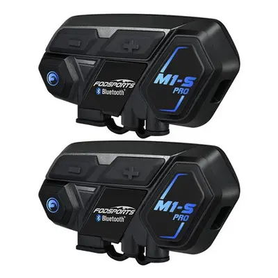 Fodsports M1-S Pro motoros sisakbeszélő / kihangosító, bluetooth, fekete (2db)