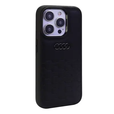 Audi GT Synthetic Leather Apple iPhone 15 Pro tok, fekete