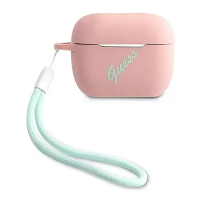 Guess Silicone Vintage Apple AirPods Pro tok, rózsaszín tok, zöld