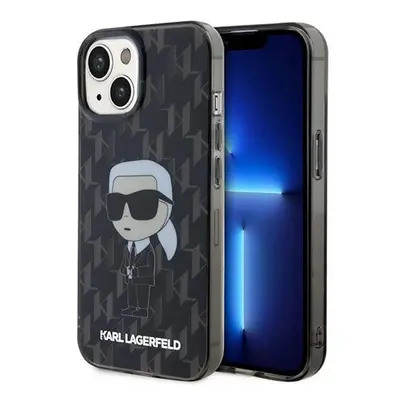 Karl Lagerfeld Monogram Ikonik Apple iPhone 15 hátlap tok, fekete