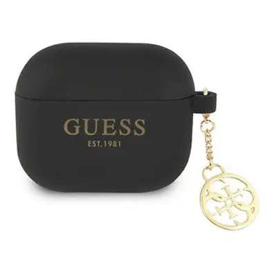 Guess 4G Charms Silicone Apple Airpods tok, fekete