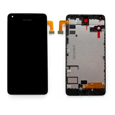 Microsoft Lumia 550 kompatibilis LCD modul kerettel, OEM jellegű, fekete, Grade S+