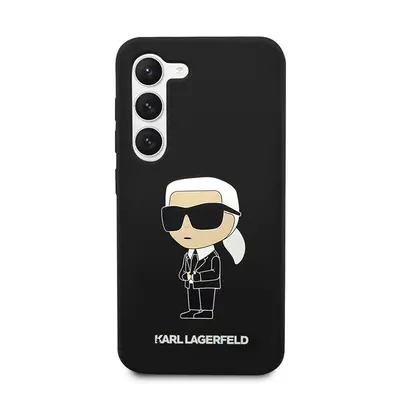 Karl Lagerfeld Silicone Ikonik Samsung Galaxy S23+, szilikon tok, fekete