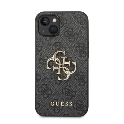 Guess PU 4G Metal Logo Apple iPhone 14 Plus hátlap tok, szürke