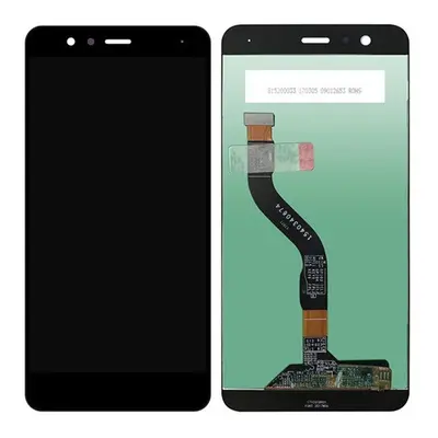 Huawei P10 Lite kompatibilis LCD modul kerettel, OEM jellegű, fekete, Grade S+