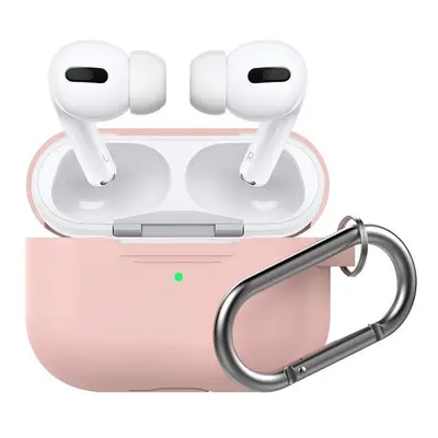 Phoner Simple Apple Airpods Pro szilikon tok akasztóval, rózsaszín