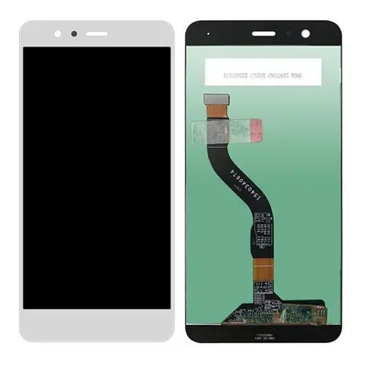 Huawei P10 Lite kompatibilis LCD modul kerettel, OEM jellegű, fehér, Grade S+